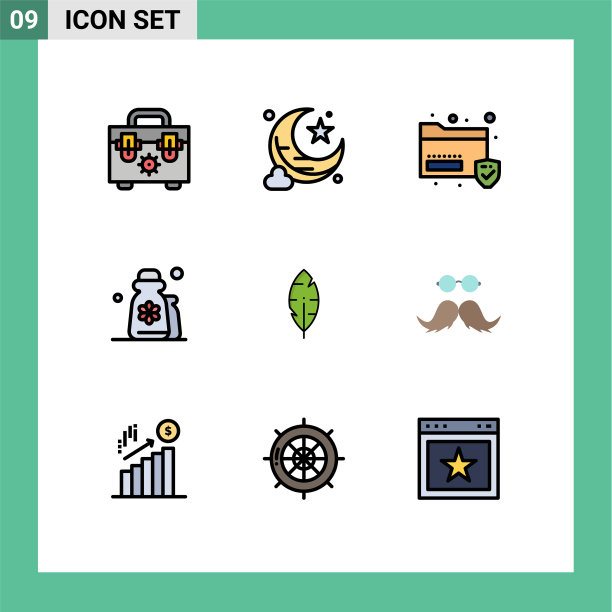 填充线平色包9个通用符号图片下载