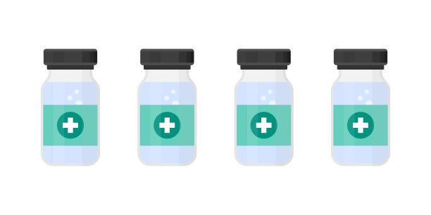 疫苗的概念。疫苗瓶，矢量插图，平面风格。疫苗、注射用的药瓶。矢量图图片下载