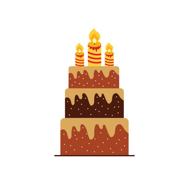 生日蛋糕平面设计派对图标图片下载