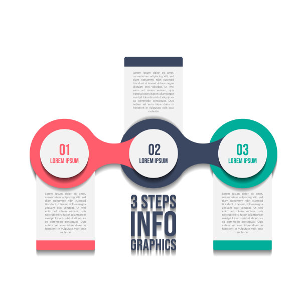 商业信息图向量的3个步骤图片下载