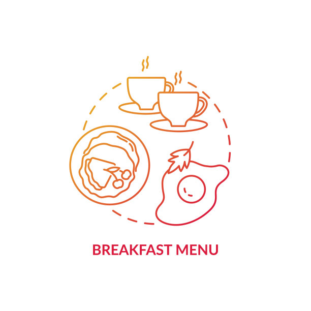 早餐菜单概念图标图片下载