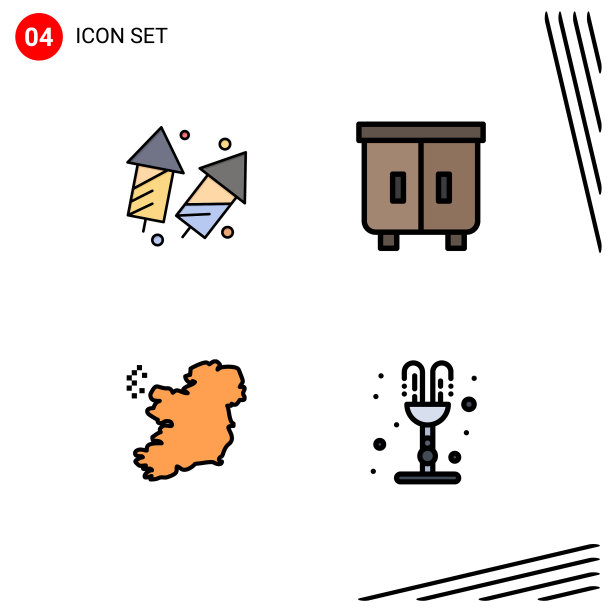 在网格上设置4个填充线的平面颜色图片下载