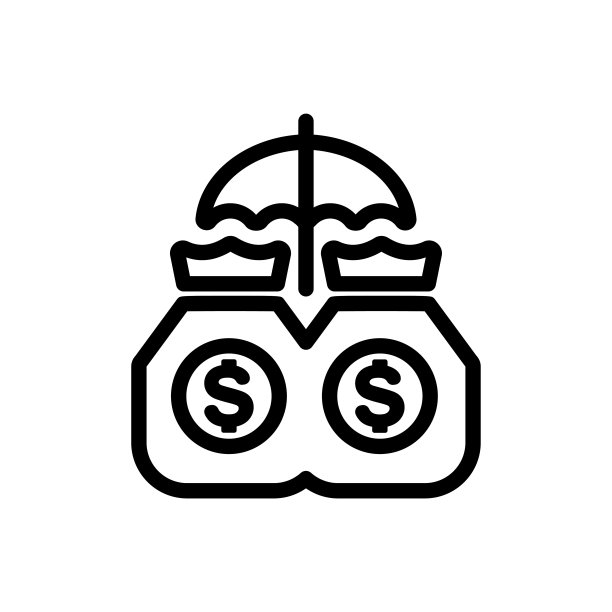 钱袋保险图标（矢量插图）图片下载