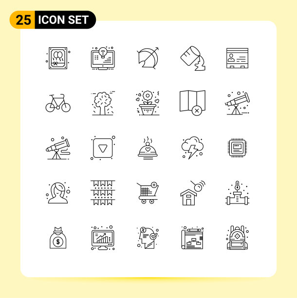 包25现代线条符号和符号的网页图片下载