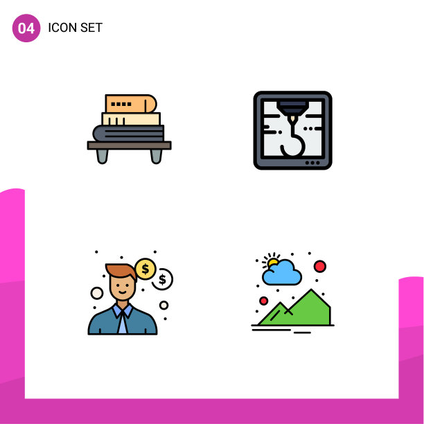 设置4商业填充线平面颜色包图片下载