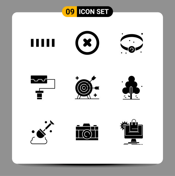 包装9现代固体符号符号和符号图片下载