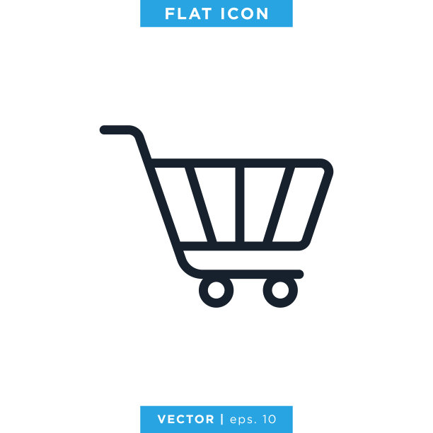 购物车，手推车图标矢量股票插图设计模板。可编辑向量eps 10。图片下载