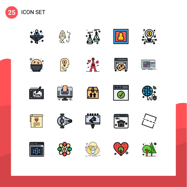 在网格上设置25个填充线平面颜色图片下载