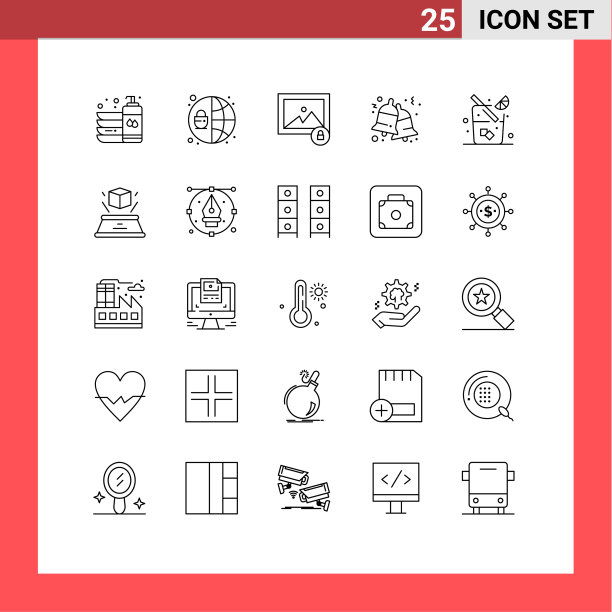 包25现代线条符号和符号的网页图片下载