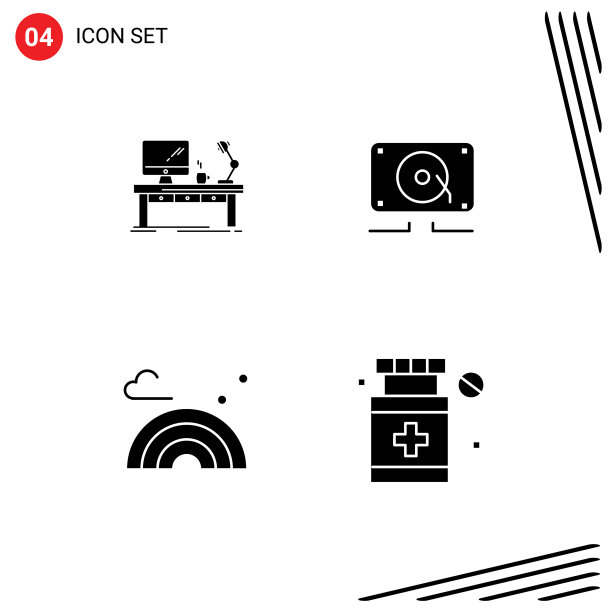 包4创意固体字形工作场所图片下载