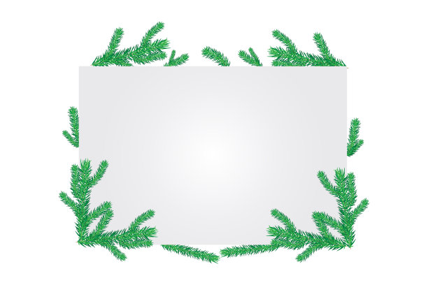 圣诞广场造型布置背景，贺卡或横幅用天然杉木树枝。图片下载