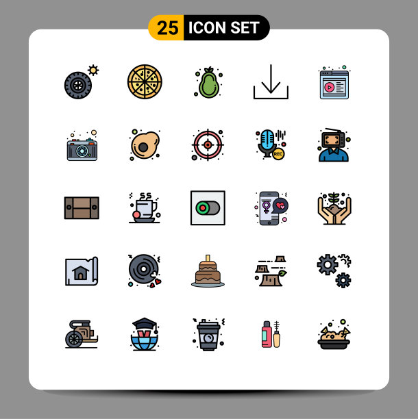 设置25商业填充线平面颜色包图片下载