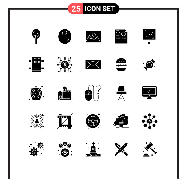 25固体字形概念的网站移动和图片下载