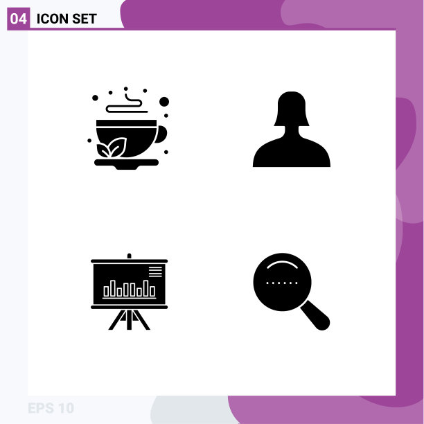 组4固体符号符号和符号杯图片下载