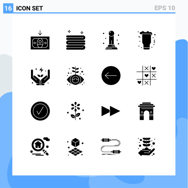 16组现代实心字形护理集图片下载