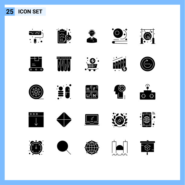 为网络和移动设置的25个通用实体符号图片下载