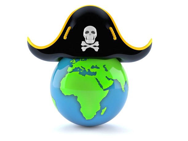 带海盗帽的世界地球仪图片下载