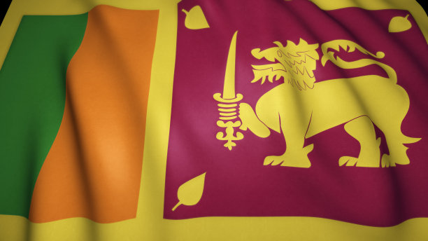 挥舞逼真的斯里兰卡国旗背景。三维演示图片下载
