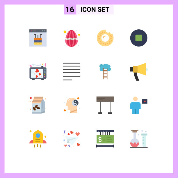 打包16个创意单色电视爱好者图片下载