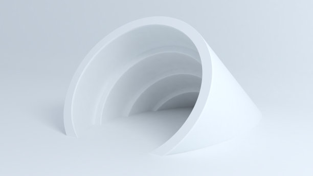 摘要三维白色管隧道形状图片下载
