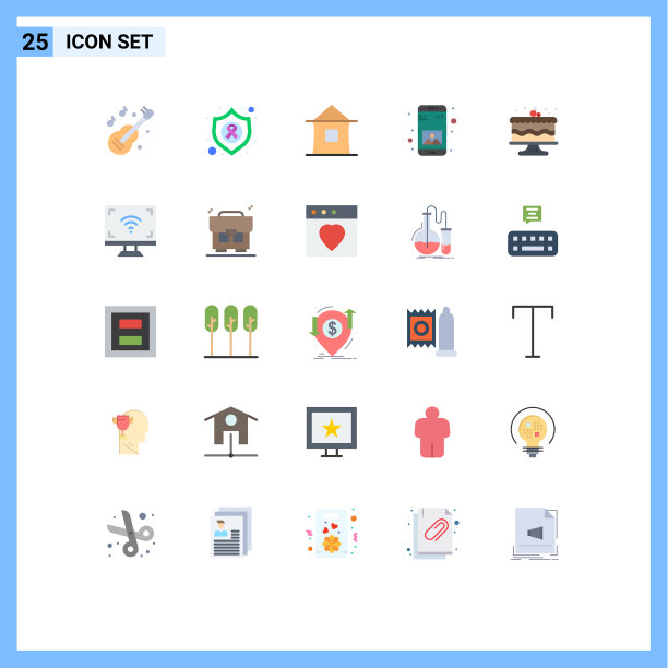 25个创意图标的现代符号和符号图片下载