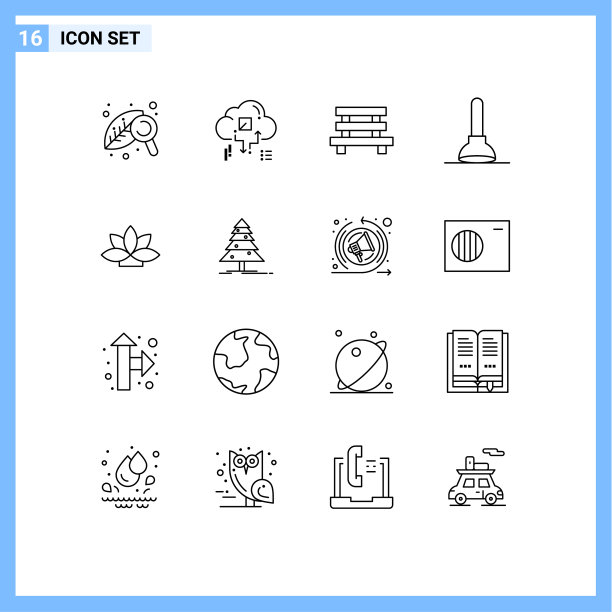 包16个创意轮廓花马桶图片下载