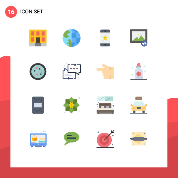 设置16个平面颜色网格生物同步图片下载