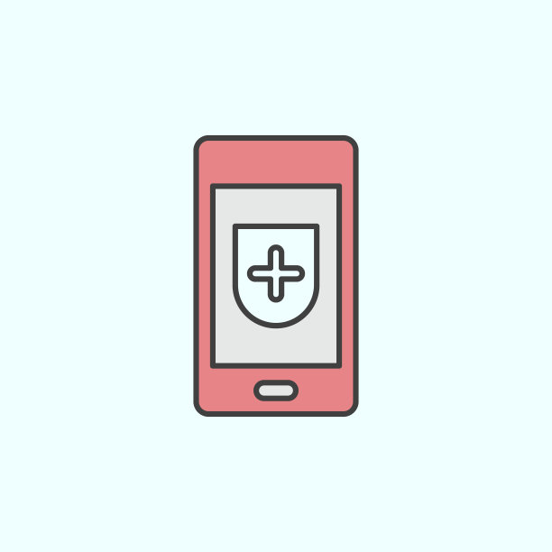 手机，安全彩色矢量图标，矢量插图图片下载