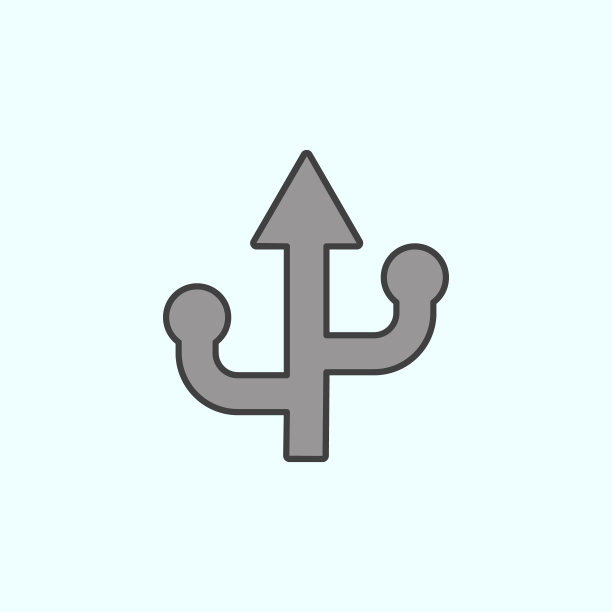 Usb彩色矢量图标，矢量插图图片下载