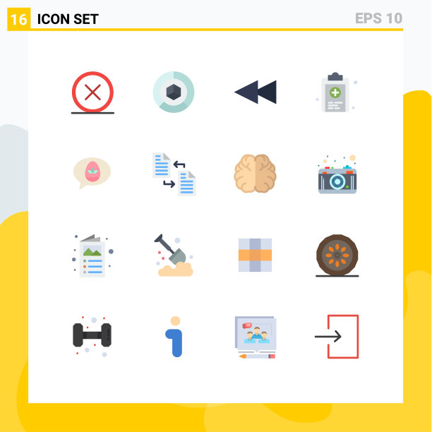 为鸡蛋设置16种商业平面颜色图片下载