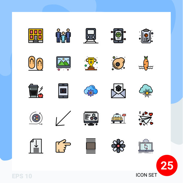 25主题填充线平面颜色和可编辑图片下载