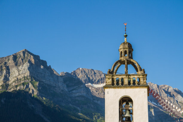 Champery, Valais Canton，瑞士阿尔卑斯山，瑞士(夏季)图片下载
