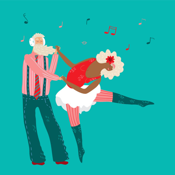 老年夫妇伴着音乐跳舞图片下载