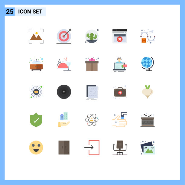 象形图设置了25个简单的平色图片下载