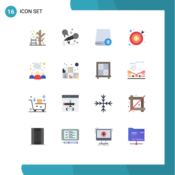 16平色概念为网站移动和图片下载