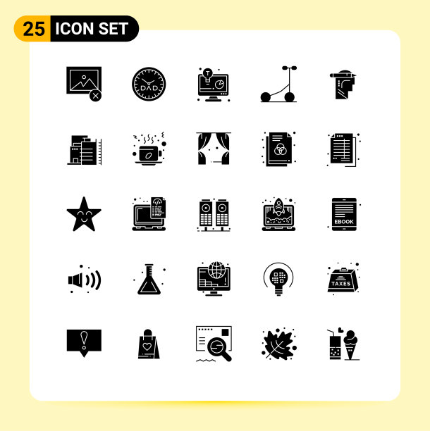 分组25个固体符号符号和符号图片下载