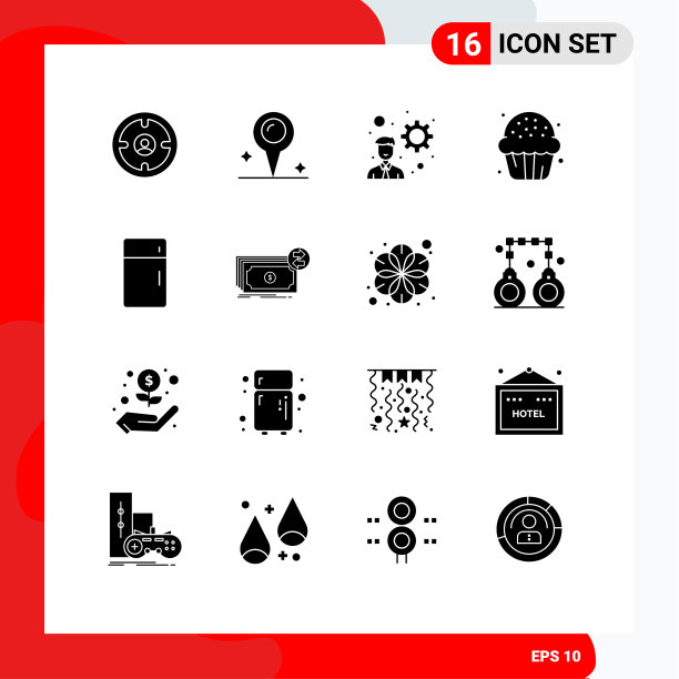 用户界面包16个基本固字形图片下载