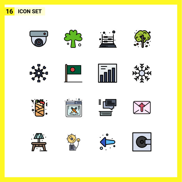 包16条创意平色填充线条图片下载