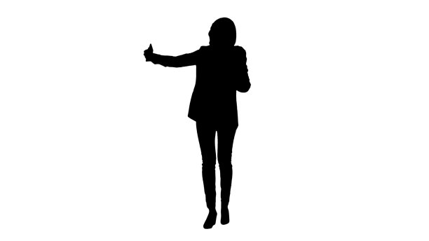 剪影微笑的阿拉伯妇女戴着头巾自拍在她的暴民图片下载