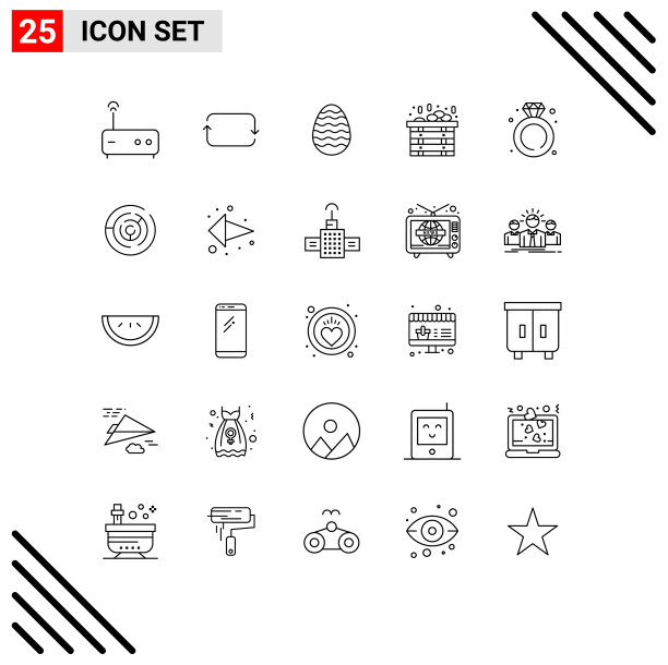 25个通用线符号象征婚礼图片下载