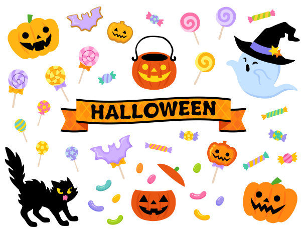 万圣节糖果图标集图片下载