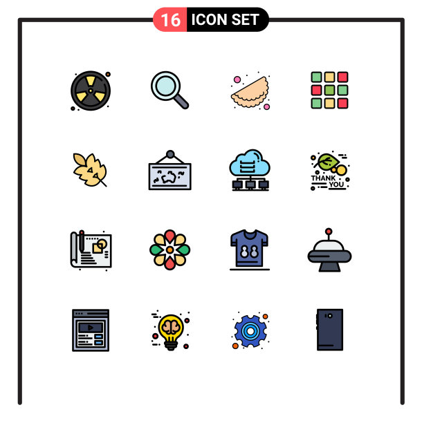 现代集16平色填充线条图片下载