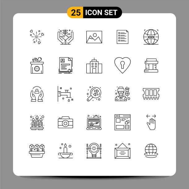 25个通用线符号符号任务列表图片下载