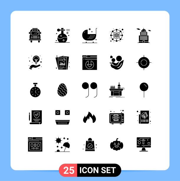 为网络和移动设置的25个通用实体符号图片下载