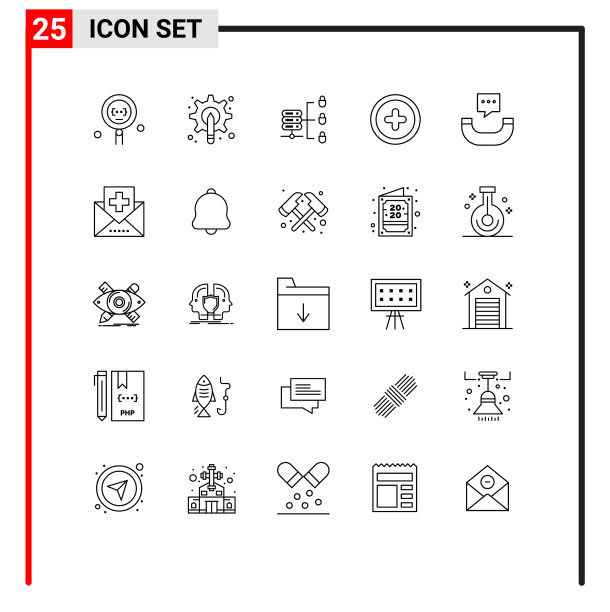 25个主题线和可编辑的符号电话图片下载