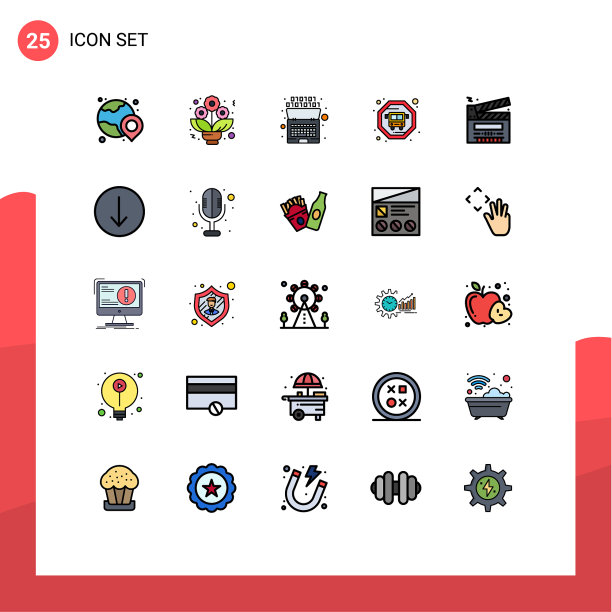 设置25商业填充线平面颜色包图片下载