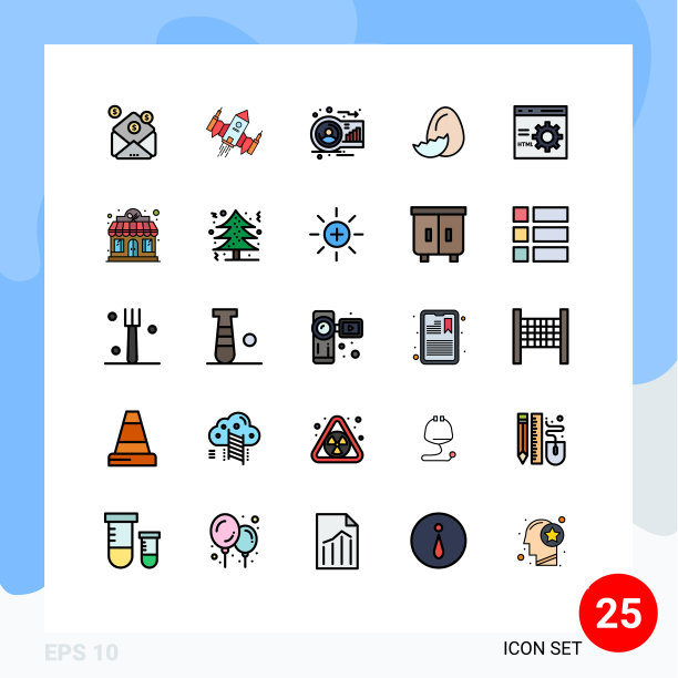 现代设置25填充线平面颜色图片下载