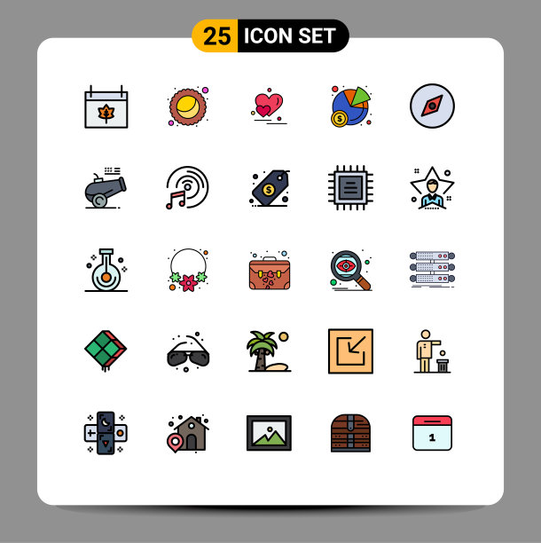 为卷筒纸设置25种通用填充线平面颜色图片下载