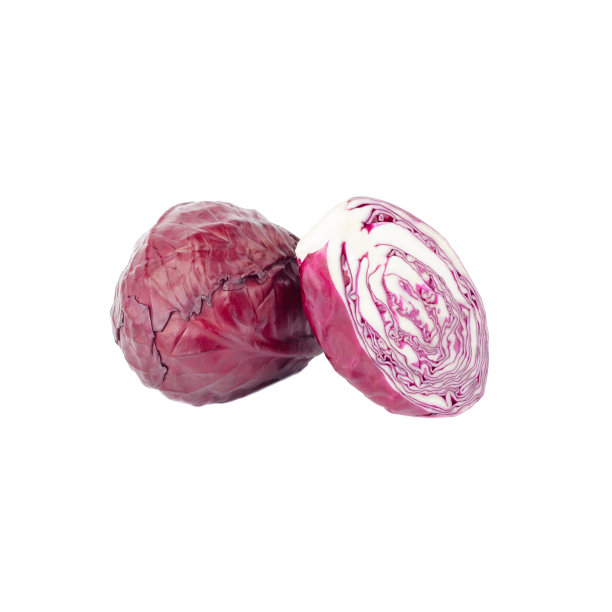 在白色上孤立的紫罗兰卷心菜的头图片下载