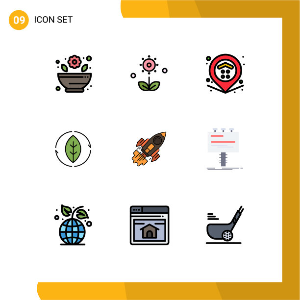 9 .填充线平面颜色的网站概念图片下载